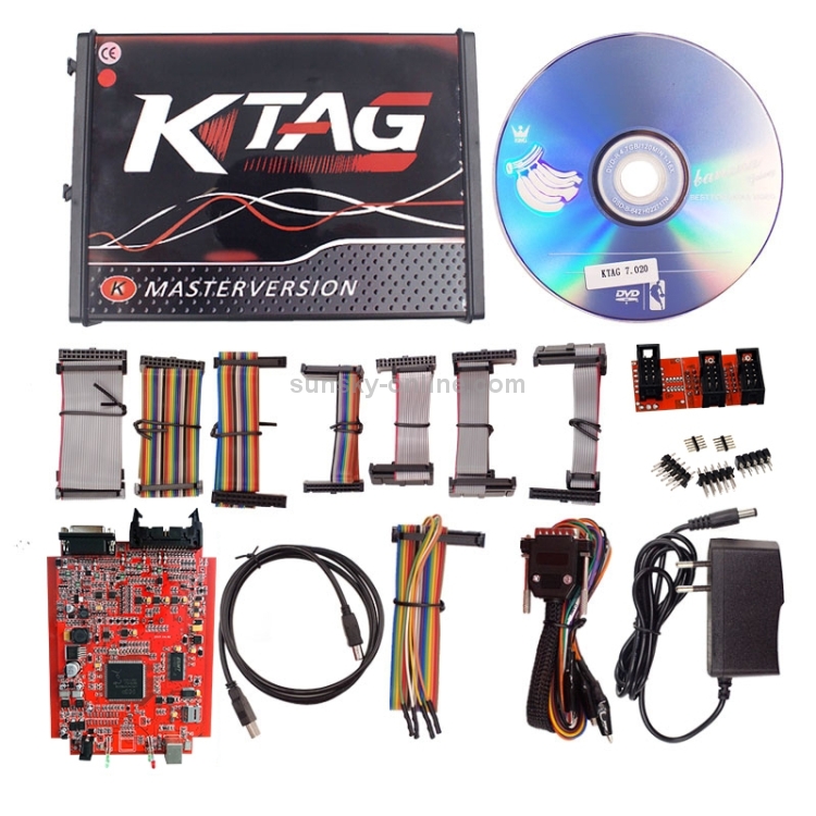KTAG V7.020 Red PCB Board ECU Programming Tool Unlimited Token, EU Plug - 6