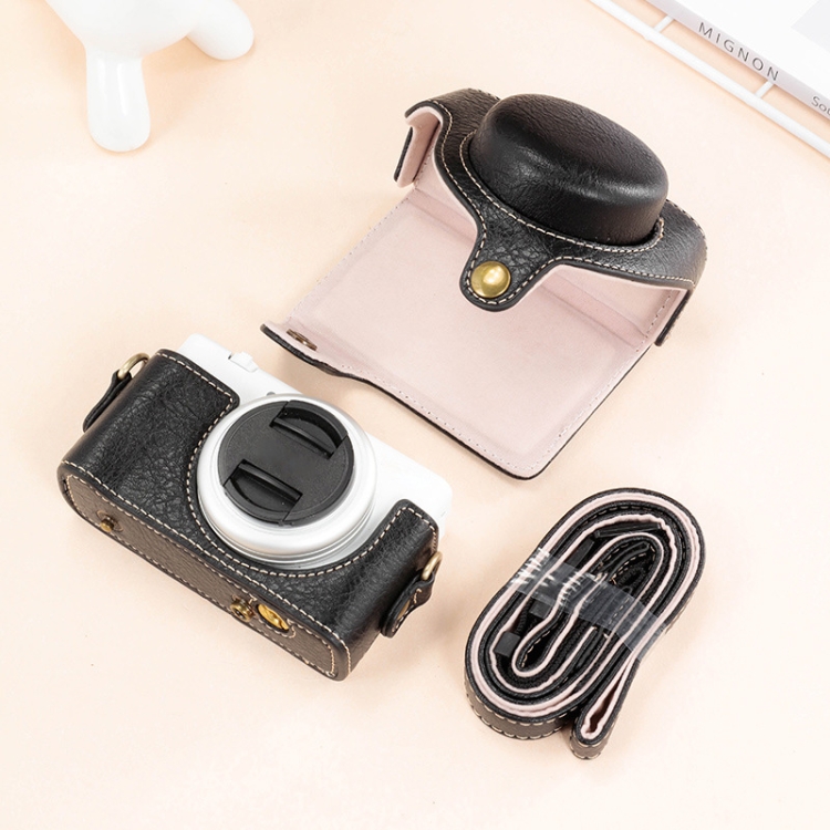 SONY デジカメ ZV1-M2 レザーケースストラップ付き SONY VLOGCAM ZV-1 レザーケース PUレザー調 ストラップ付き カバー