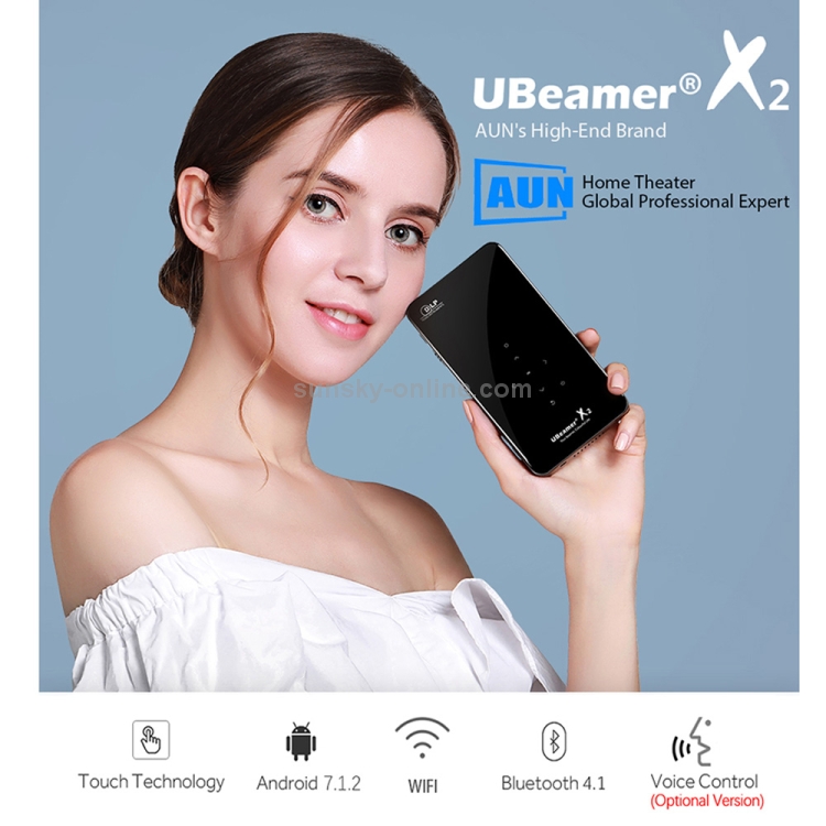 AUN X2 0.3 inch DMD Display 2000 Lumens 800*480P Smart Projector with ...