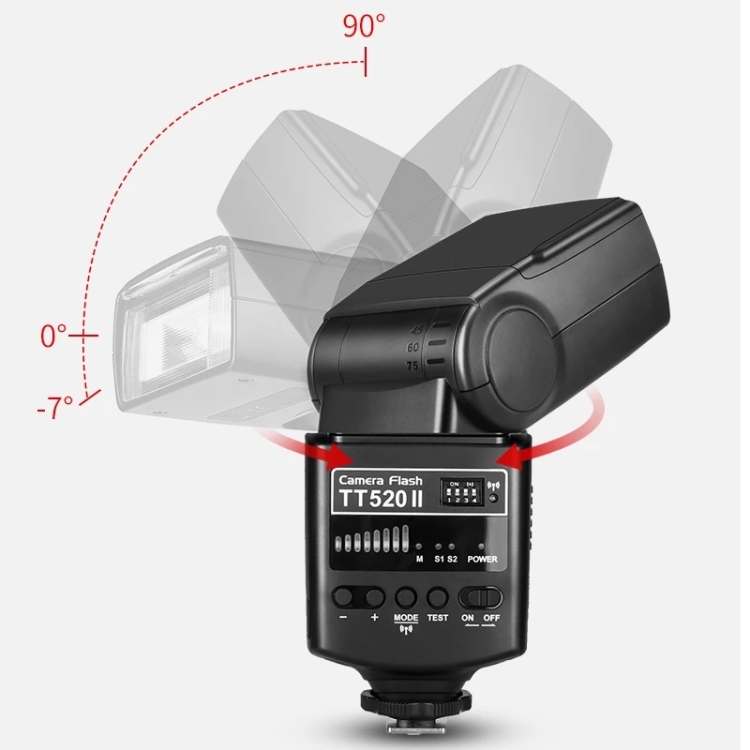 Godox TT520II 433MHZ Wireless 1/300s-1/2000s HSS Flash Speedlite Camera Top Fill Light for Canon / Nikon DSLR Cameras(Black) - 5