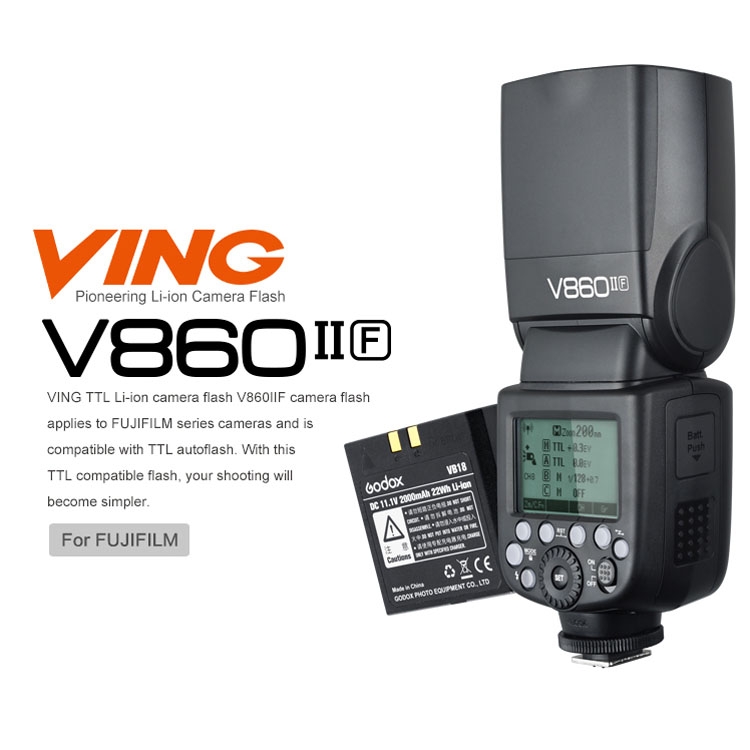 Godox V860IIF 2.4GHz Wireless 1/8000s HSS Flash Speedlite Camera Top Fill Light for Fujifil DSLR Cameras(Black) - 5
