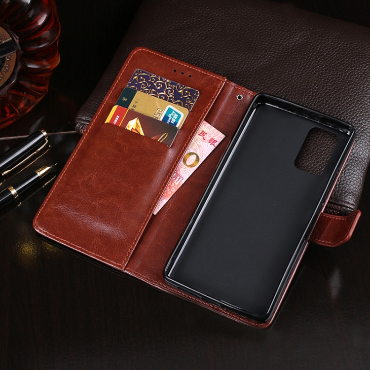 Portafoglio Custodia In Pelle Per Xiaomi Redmi 9T: Cover Con Chiusura Magnetica, Fessure Per Carte E Contanti, Funzione Stand, Colore Marrone