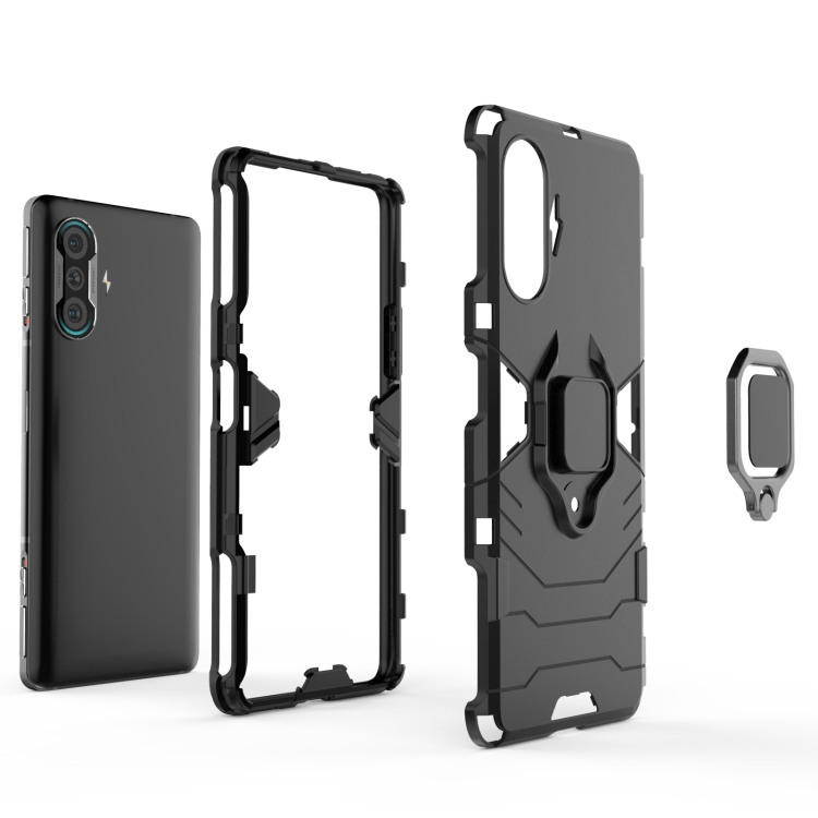 Aroepurt Stand Custodia per Xiaomi Redmi K40 Gaming Edition Custodia Case Cover Backplane per PC + Cornice Morbida in Silicone [Anello in Metallo 360°, Supporto Magnetico per Auto] ZHDLSKB-FEN