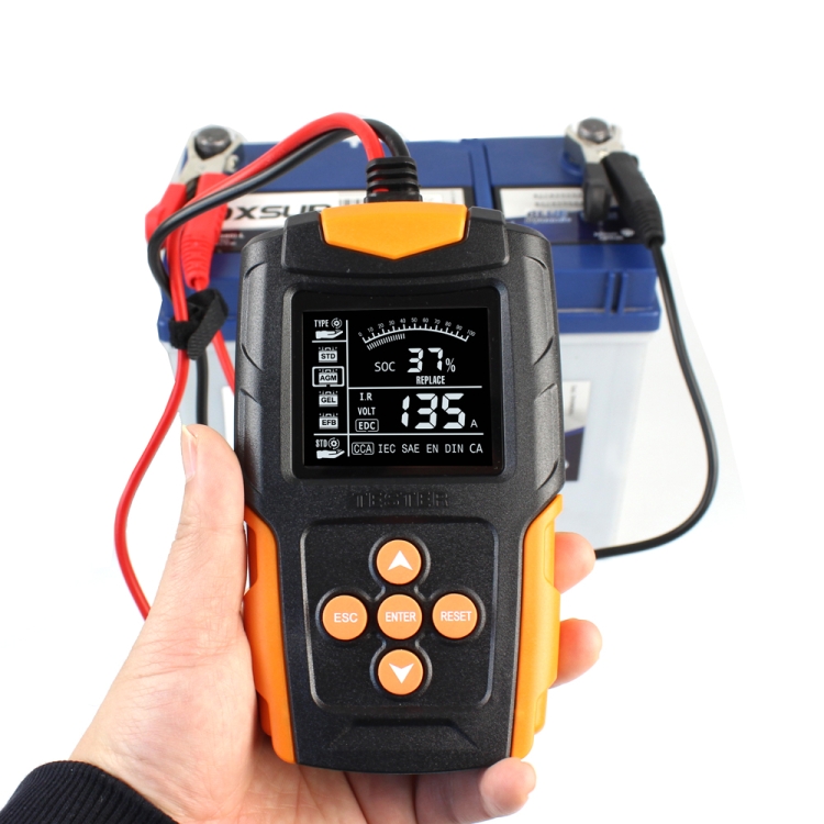 Foxsur FBT200 12V / 24Vカーバッテリーテスター（オレンジ）