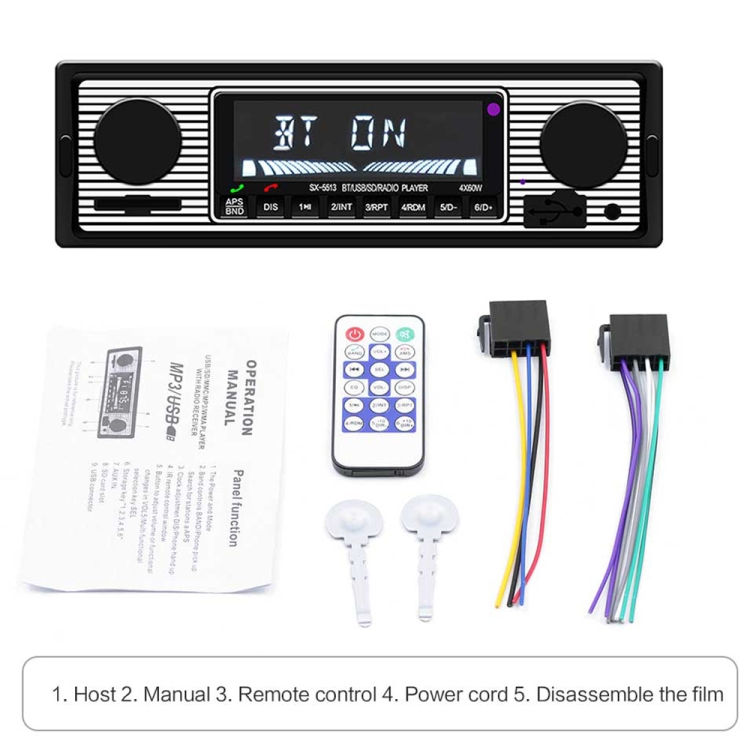 SX-5513 CAR LCD BLUETOOTH 12V MP3プレーヤー、FM / TF / Uディスクを