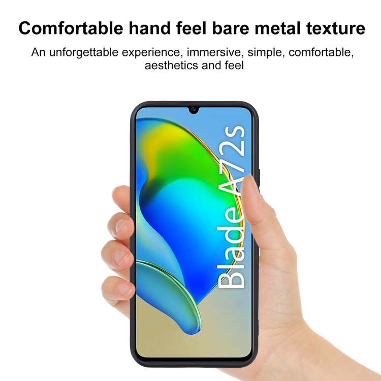 HGJTF Custodia per ZTE Blade A72 (6.75) + [2 Pezzi Vetro Temperato Pellicola Protettiva], Nero Slim Morbida Silicone Antiurto TPU Bumper Case Cover per ZTE Blade A72 - WM85