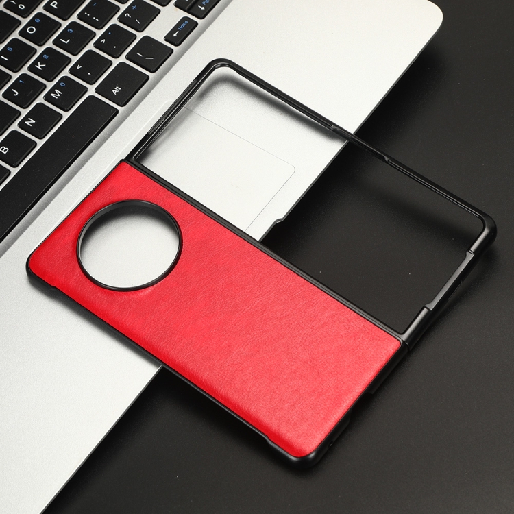 Custodia Per Tecno Phantom V Fold Con Ricarica Wireless: Pelle PU E TPU Blu, Protezione 360°