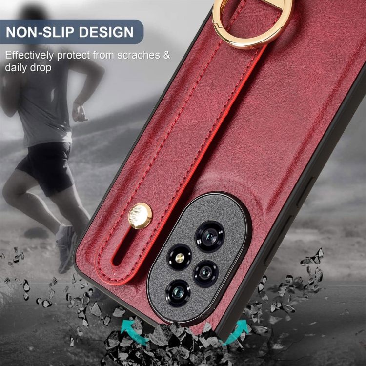 Custodia In Pelle Per HONOR 200 5G (6.7 Pollici) – Cover Elegante Con Retro In Pelle Rossa E Paraurti Antiurto - 3