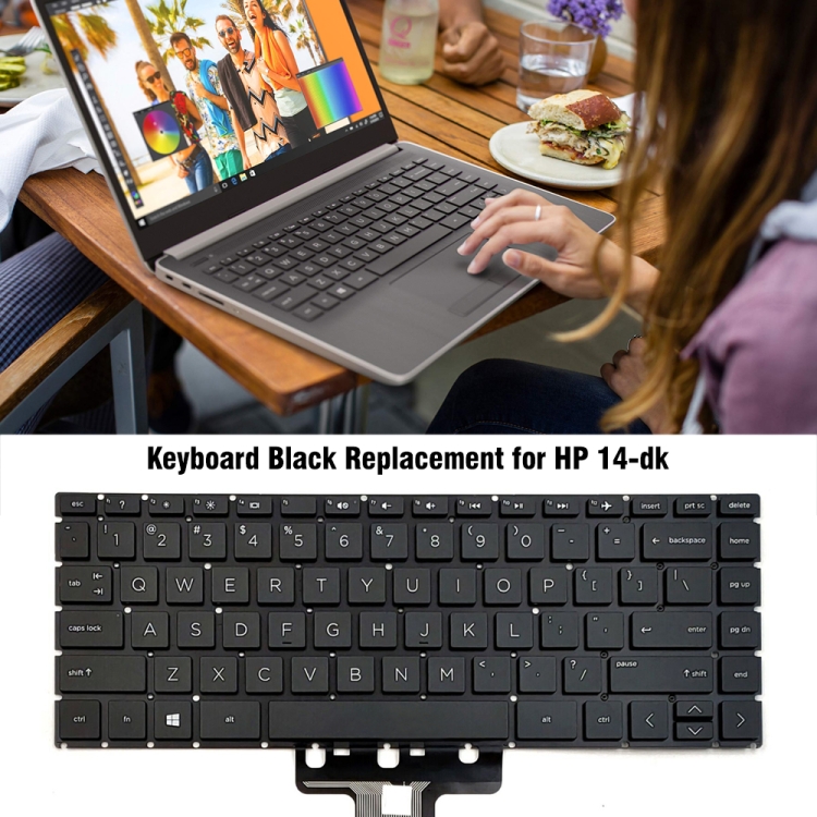 Tasti Singoli Di Ricambio Per Tastiera HP 14-DK, 14-CF, 14-DF - Layout UK Nero - Foto 2