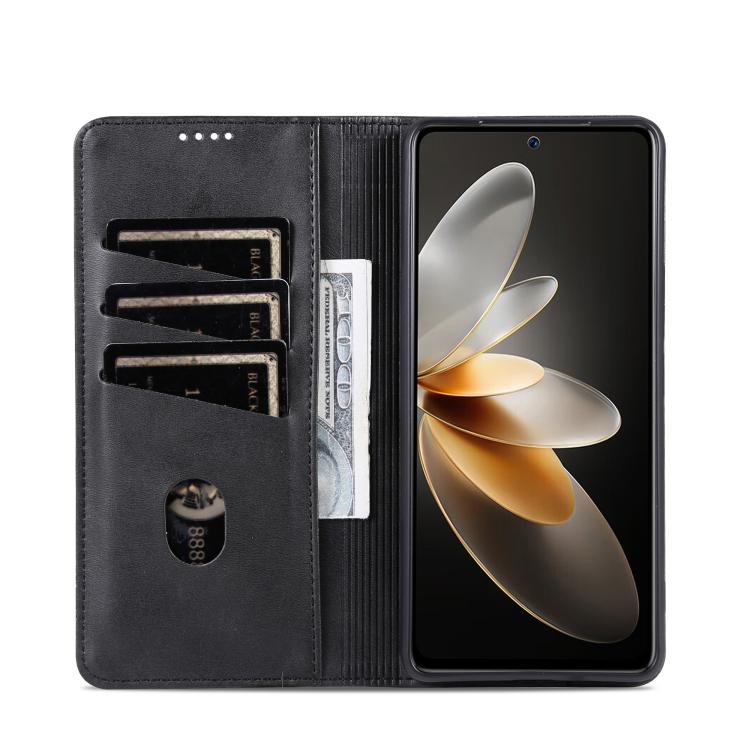Fliphoesje Voor Oppo A6 Pro 4G/5G – PU Leer Portemonnee Met Standfunctie, Magnetische Sluiting, Zwart