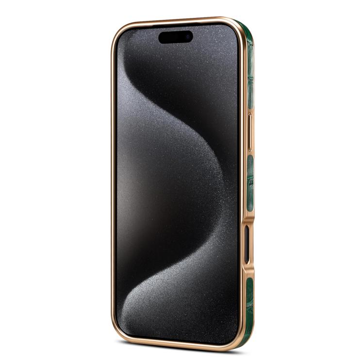 iPhone 17 Pro Max用 デニオールクロコダイルテクスチャ本革電気メッキ