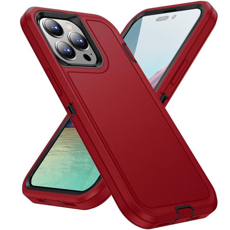 iPhone 15 Pro Max用 防水・高耐久性スマホケース（レッド＋ブラック）