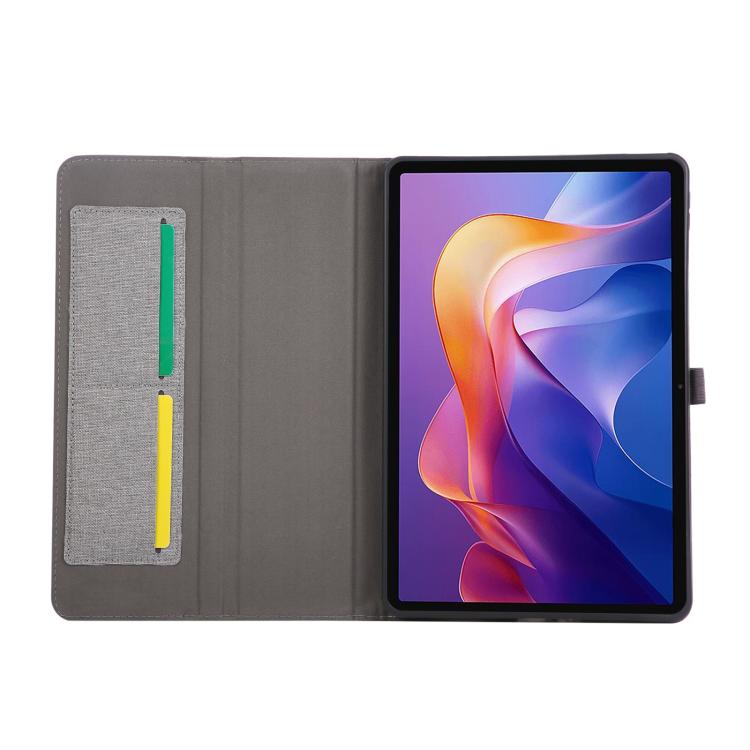 Xiaomi Redmi Pad 2用 ファブリックテクスチャ 横開き レザー
