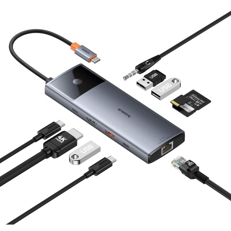 倍思 金属微光系列2 十合一 USB HUB 扩展坞（深空灰）