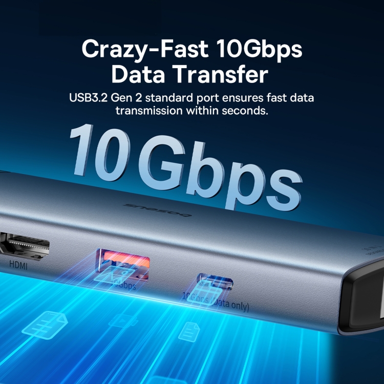 倍思 金属微光系列2 十合一 USB HUB 扩展坞（深空灰）