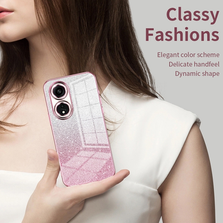 Cover SEAHAI Per Oppo A17/A17K – Custodia TPU Silicone Duro Con Glitter Rosa, Antiurto