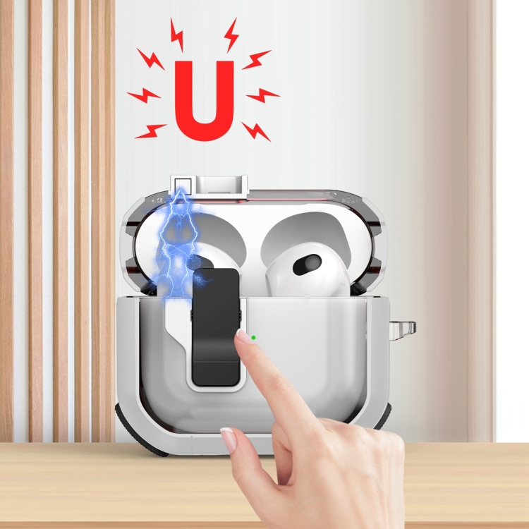 AirPods Pro Thunder 透明ワイヤレスイヤホン保護ケース 磁気スイッチ