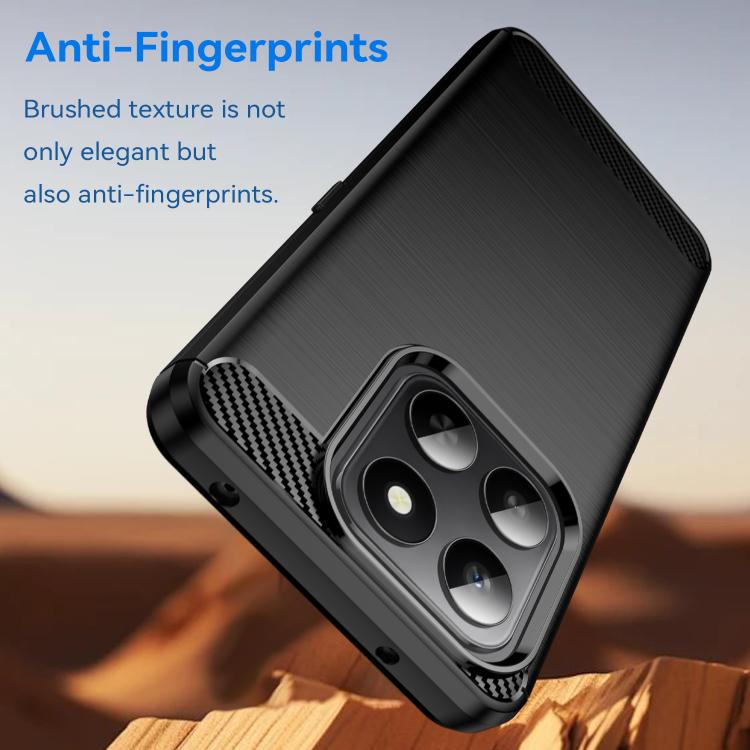 Custodia Per Honor X7 In Fibra Di Carbonio E TPU Morbida - Ultra Sottile, Anti-urto, Antiscivolo (Nero)