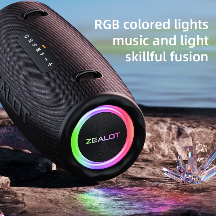 Zealot S87 80W ポータブル屋外 Bluetooth スピーカー、RGB ライト付き