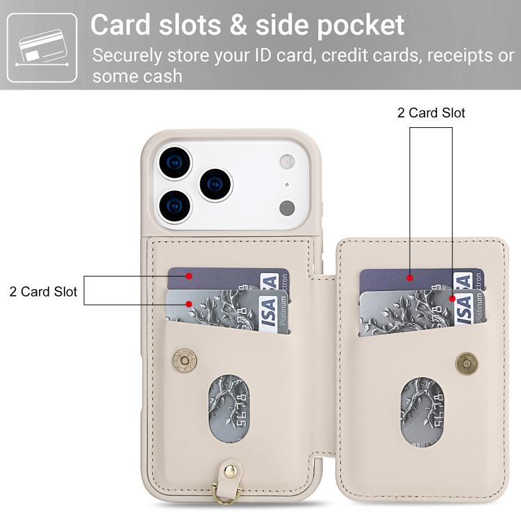 For iPhone 17 Pro Max Crossbody Flower Pattern Leather Phone Case
