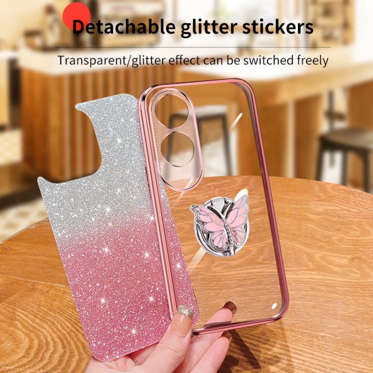 SEAHAI Cover per Oppo A60 4G, Custodia Protettiva Ultra Sottile ed Elegante in Silicone TPU Trasparente, Bello Fiori Colorful Cover Antiurto Case - Camelia