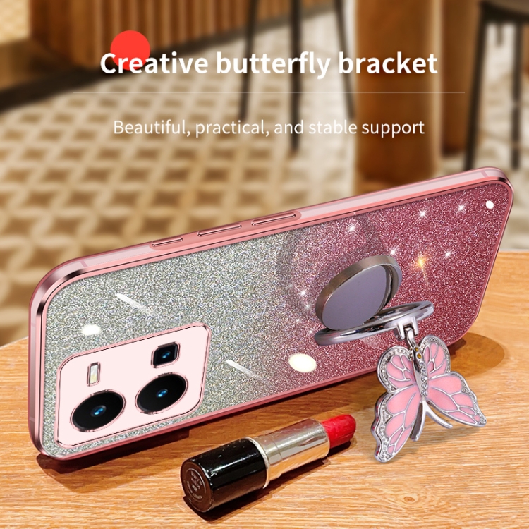 COMAKU Custodia Per Vivo Y35 In Silicone TPU Con Bordo Dorato, Colore Rosa