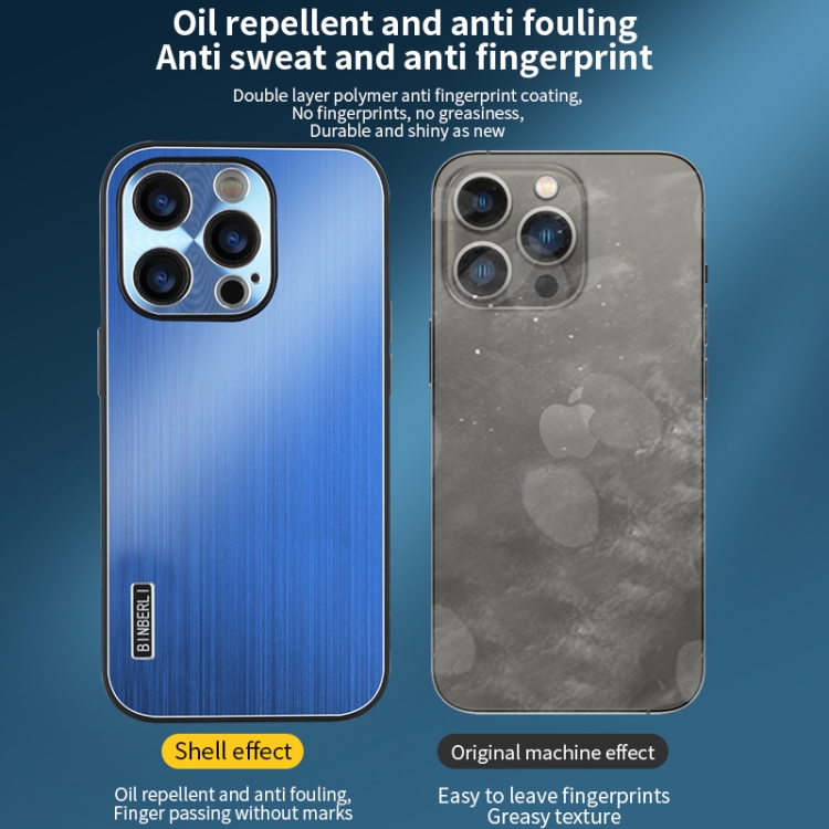 For iPhone 12 Pro PC Hybrid Aluminum Alloy Brushed Shockproof