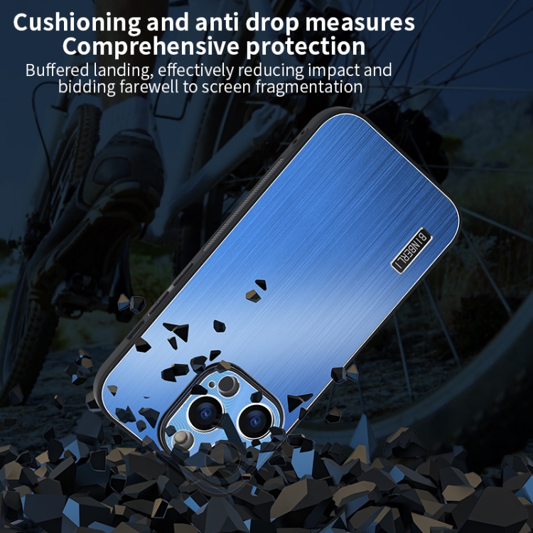 For iPhone 12 Pro PC Hybrid Aluminum Alloy Brushed Shockproof