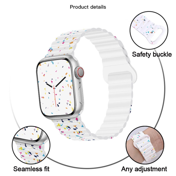 Apple Watch Series 10 46mm カラフルドット マグネット式シリコン 