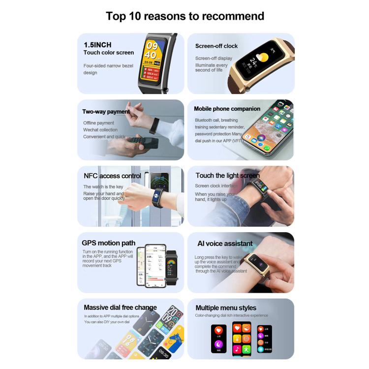 B7 Pro 1.5寸二合一蓝牙耳机硅胶表带智能手表 支持心率 / 睡眠监测（黑色） - 5