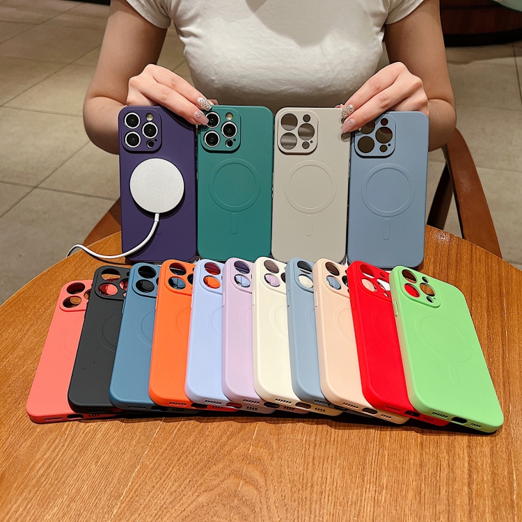 For iPhone 17 Pro Max Solid Color Liquid Silicone MagSafe Magnetic Phone Case(Dark Purple) For iPhone 17 Pro Max Solid Color Liquid Silicone MagSafe Magnetic Phone Case(Dark Purple)