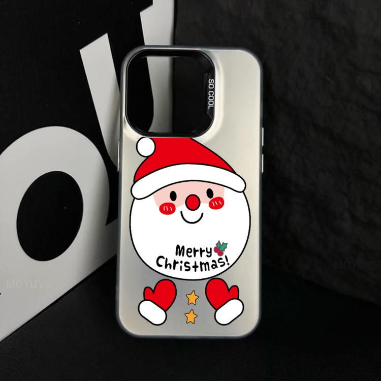 For iPhone 15 Pro Christmas Series PC Full Coverage Pattern Phone Case(CK036  Black)