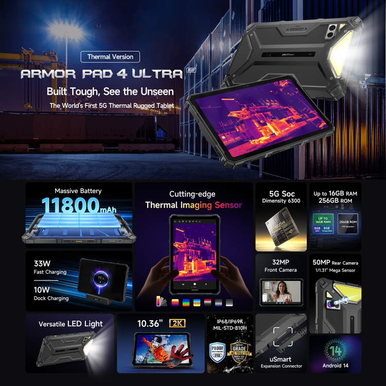 Ulefone Armor Pad 4 Ultra Thermal Version Rugged Tablet - Thumbnail 5