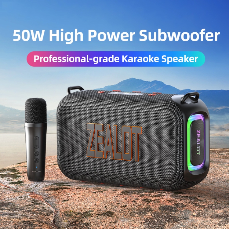 Zealot S85M 50W 屋外用ポータブル Bluetooth スピーカー マイク付き