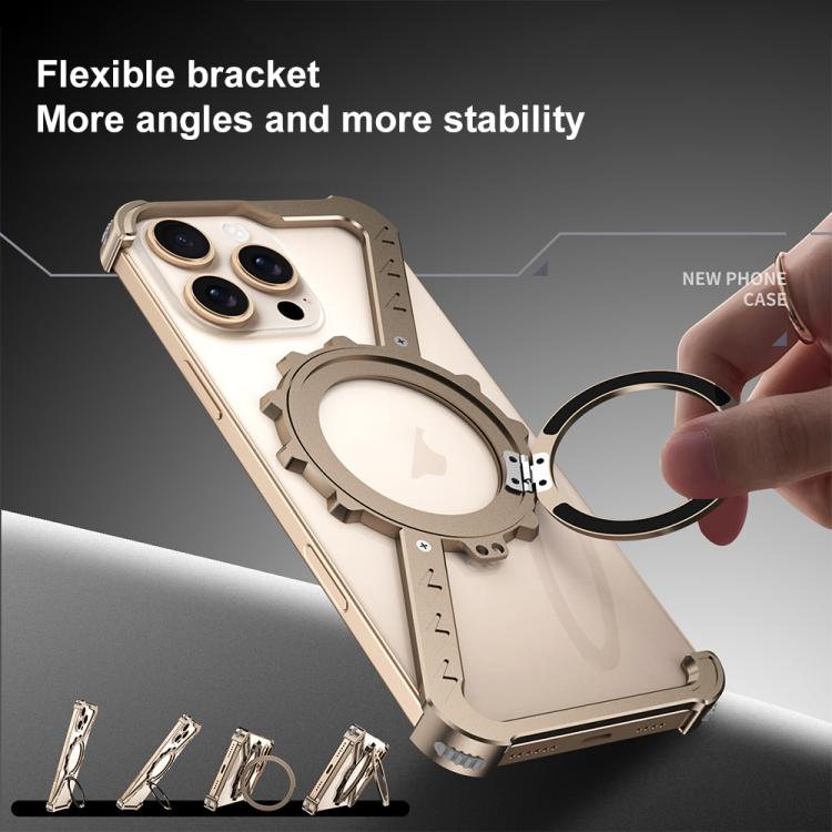 For iPhone 14 Pro Max Z-shaped Frameless Metal 360 Holder MagSafe
