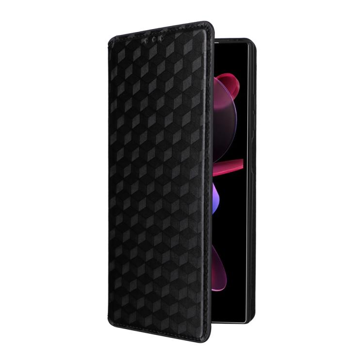 For Oukitel C62 / C62 Pro Cubic Grid Texture Flip Leather