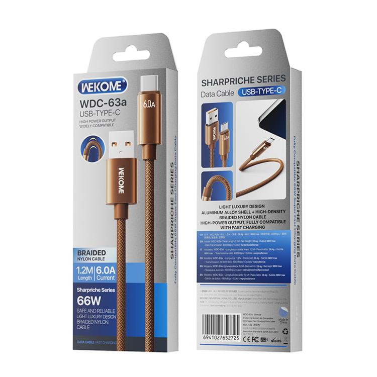 WK WDC-63a 66W USB - Type-C 急速充電データケーブル 長さ: 1.2m 