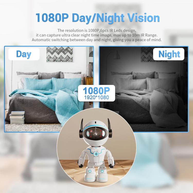 ESCAM PT205 5G WiFi スマートロボット ワイヤレス AI 自動追跡カメラ 