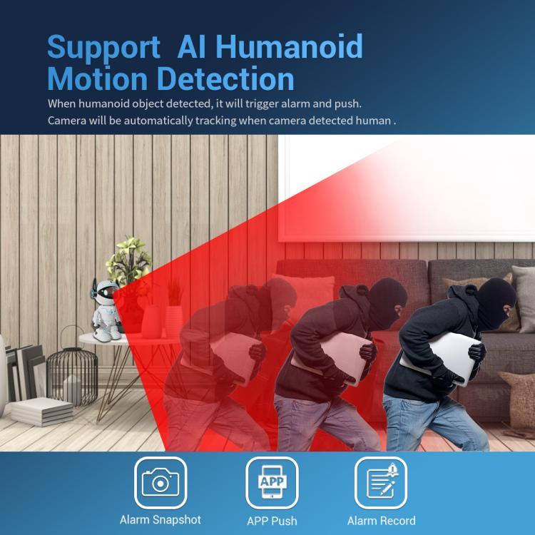 ESCAM PT205 5G WiFi スマートロボット ワイヤレス AI 自動追跡カメラ