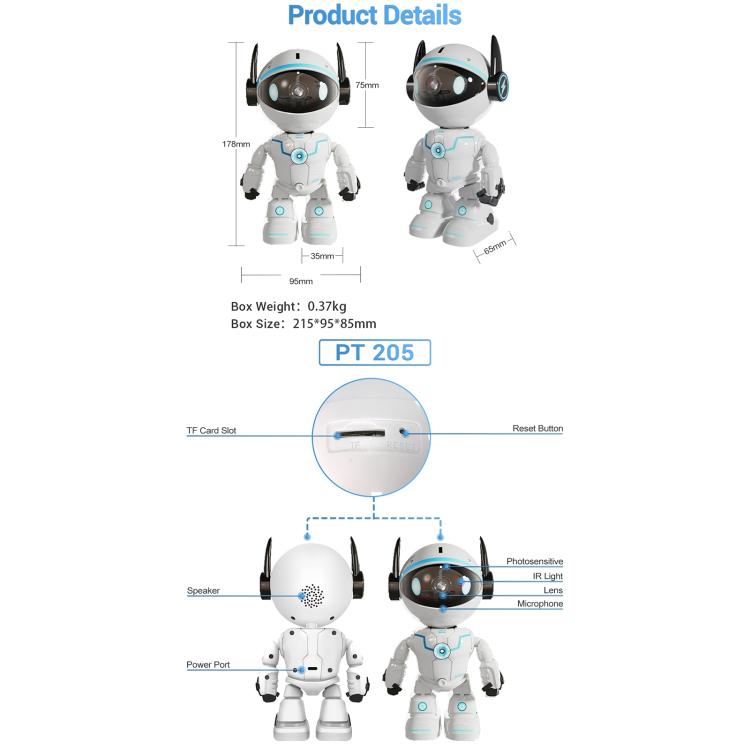 ESCAM PT205 5G WiFi スマートロボット ワイヤレス AI 自動追跡カメラ