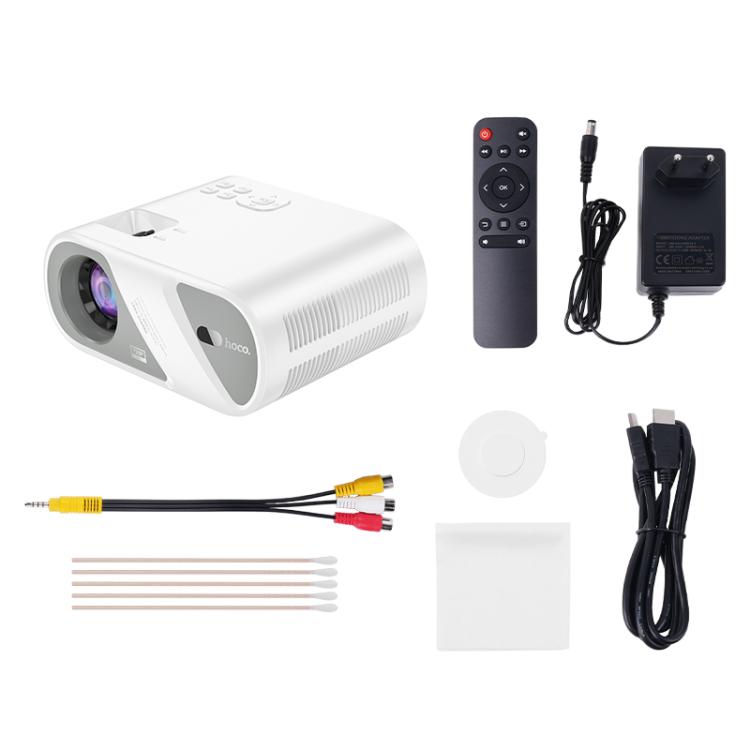 Hoco Dt1 1280X720P 140Ansi Wifi Bluetooth Wireless Projector Same Screen Version, Eu Plug(White) - 5