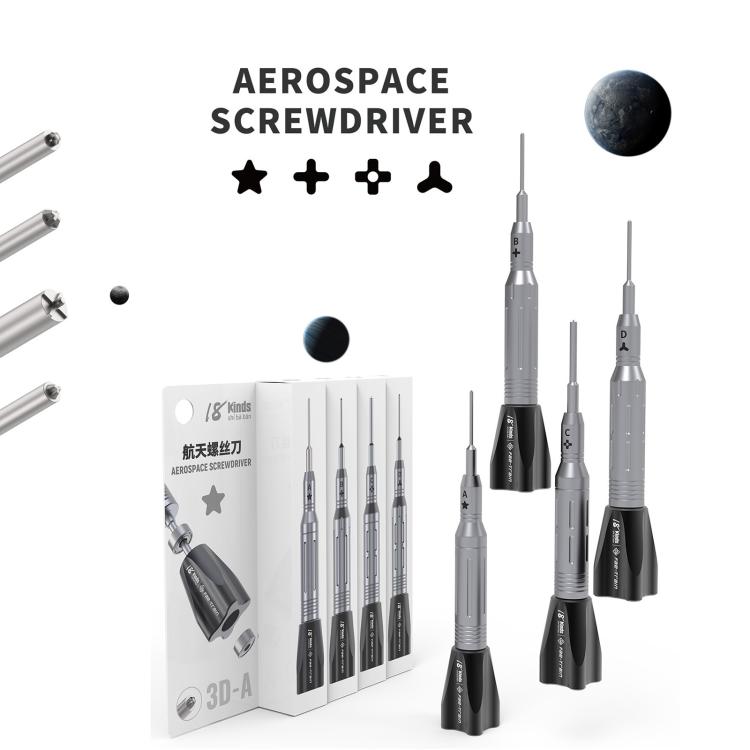 Tournevis magnétique antidérapant 3D aérospatial, 18 types, modèle : Pentalobe - B2