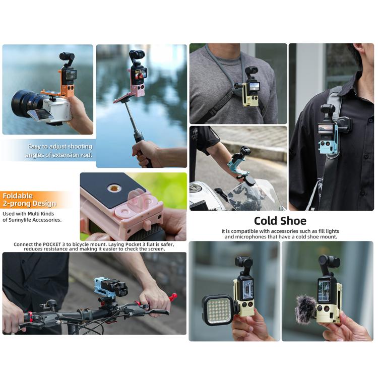 DJI OSMO Pocket 3用 Sunnylife マグネットマウント 1/4インチ