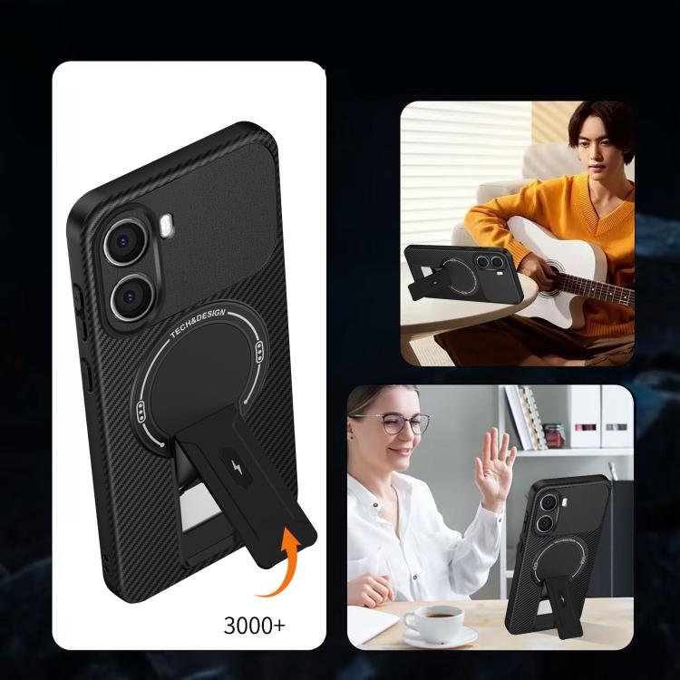 Xiaomi Poco X7 Pro用 カーボンファイバーテクスチャ MagSafe 
