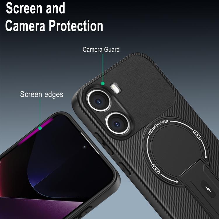 Xiaomi Poco X7 Pro用 カーボンファイバーテクスチャ MagSafe 