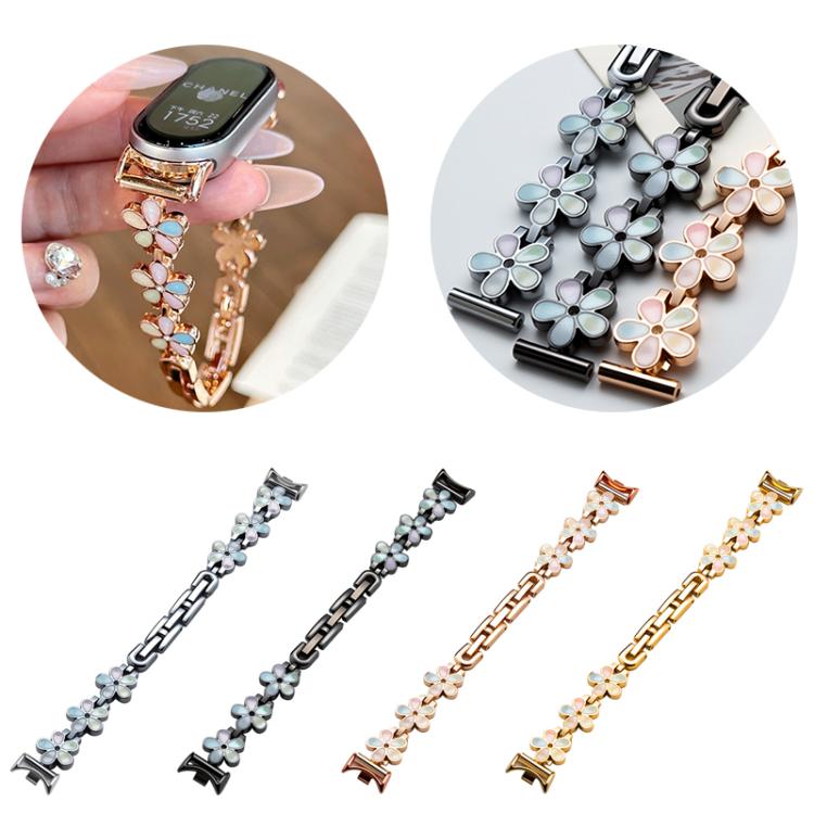 For Xiaomi Smart Band 10 / 9 / 8 xDfind Sun Petal Metal Watch Band(Gold)