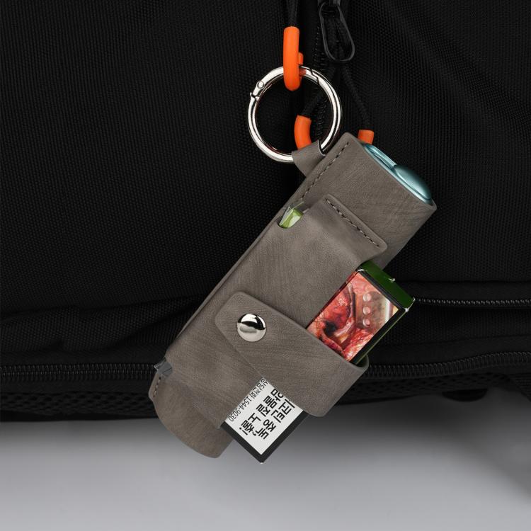 étui cigarette électronique ceinture Étui en cuir pour cigarette électronique portable IQOS ILUMA One / ILUMA i  One, motif rétro, avec crochet (vert)