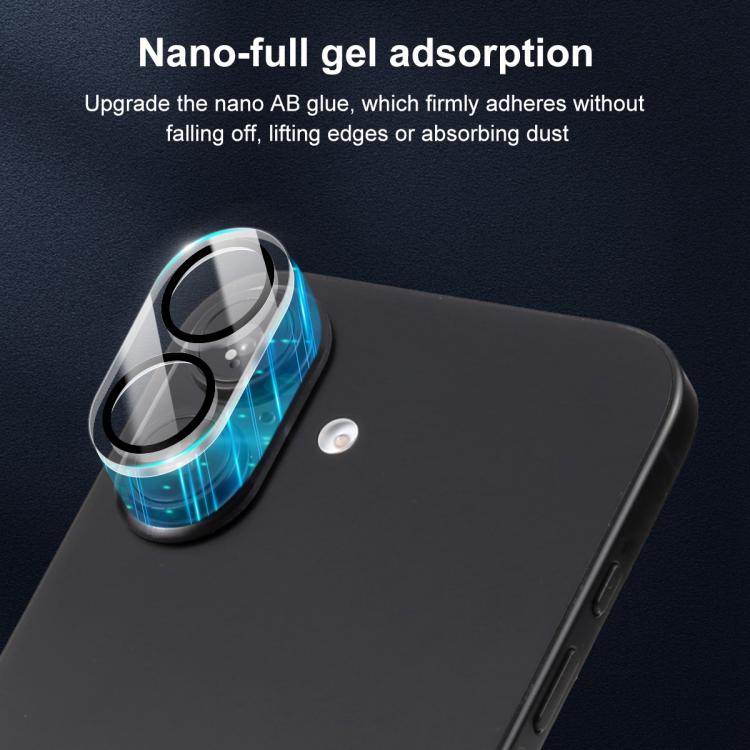 Para iPhone 16/16 Plus XDCASE Silkscreen Integrado Vidro Temperado Filme para Câmera Traseira - 3