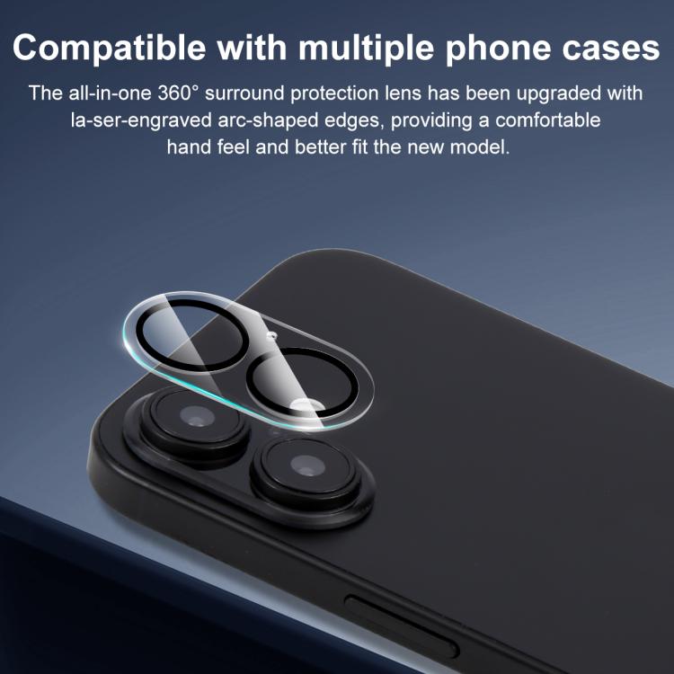 Para iPhone 16/16 Plus XDCASE Silkscreen Integrado Vidro Temperado Filme para Câmera Traseira - 5