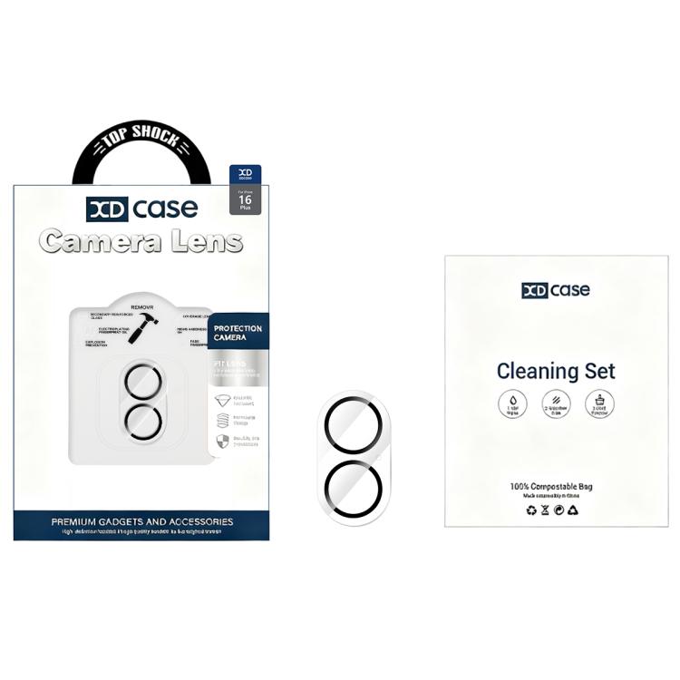 Para iPhone 16/16 Plus XDCASE Silkscreen Integrado Vidro Temperado Filme para Câmera Traseira - 8